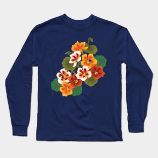 Nasturtium Garden-Navy Long Sleeve T-Shirt